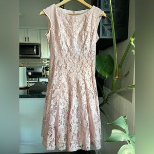 Danny & Nicole pink fit and flare midi dress